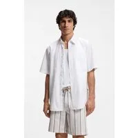 BOSS ORANGE Kurzarmhemd Regular Fit, Kentkragen, Kurzarm