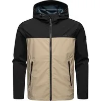 Ragwear Softshelljacke Shellwie Block wasserdichte Herren Übergangsjacke mit großer Kapuze