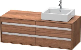 Duravit Ketho Konsolenwaschtischunterbau wandhängend Nussbaum Matt 1400x550x496 mm - KT6657R7979 KT6657R7979