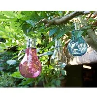 Luxform LED Gartenleuchte Luxform Solar Gartenleuchten Aufhängen Glass Bulb Set 15 Stück, LED fest integriert