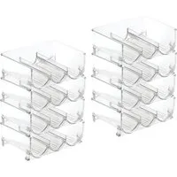 mDesign Aufbewahrungssystem mDesign Flaschenregal Weinregal 8er-Set stapelbar Kunststoff transpa