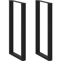 vidaXL Tischbein Bartischbeine U-Form 2 Stk. Schwarz 60x(110-111) cm Stahl