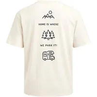 Neverless Oversize-Shirt Herren T-Shirt - Minimalistic Camping - Oversized Relaxed Fit mit Print