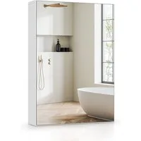 Dripex Spiegelschrank Badezimmerschrank mit Spiegel Badschrank mit verstellbarem Einlegeboden
