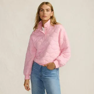 Sweatshirt mit Steppung, Damen,  Pink, Polyester/Viskose, by Lands' End