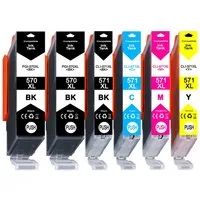 Druckerparadies 6er Multipack für Canon 570 571 XL Druckerpatronen Set Tintenpatrone (6-tlg., für Canon MG5700 MG5750 MG6800 MG6850 TS5000 TS5050 TS6000 TS6050)