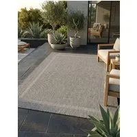 KADIMA DESIGN Outdoorteppich ALSTER Wetterfest UV-Beständig Balkon Waschbar Strapazierfähig Uni, Läufer, Höhe: 3 mm, Grau, 60x100 cm, Balkonteppich Fußbodenheizung Waschbar