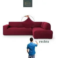 Belmarti Ecksofahusse Bezug für Ecksofa mit Halbinsel rechts/links, elastisches Material, hochwertiger und langlebiger Baumwollmix