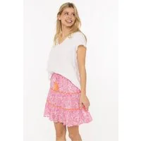 Zwillingsherz Minirock "Paisley" Paisleymuster, Tasseln, kurzer Schnitt