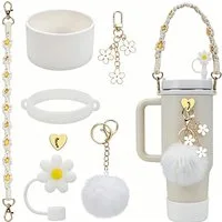 MOPUEA Tumbler-Glas Tumbler-Glas Stanley Cup Zubehör Set Silikon Stiefel Strohhalm 1,2 l, Silikon Schutz dekorativ hygienisch kompatibel praktisch