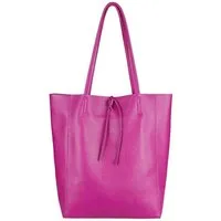 ITALYSHOP24 Schultertasche Made in Italy Damen Premium Leder SHOPPER Tasche HOBO Umhängetasche, Echtleder Business Bag leicht groß klassisch sicher geräumig Beutel