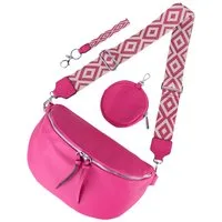 MIRROSI Bauchtasche Damen Taschen, Umhängetasche, Brusttasche, 30x19x10cm Veganes Leder (Schultertasche für jeden Anlass, (dazu 1x Schlüsselband und 1x Münzenbeutel), Crossbody Bag, Bohemian gemusterten & verstellbaren Schulterriemen