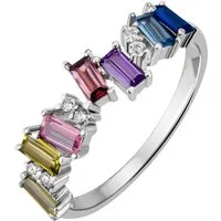 Firetti Fingerring Schmuck Geschenk Silber 925 Silberring Ring Regenbogen, mit Zirkonia (synth)