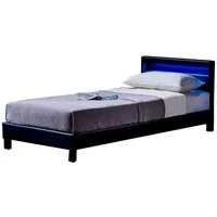 HOME DELUXE Bett LED Bett ASTRO (Set, 2-tlg., Bett und Lattenrost), extra großes gepolstertes Kopfteil,Variante mit oder ohne Matratze