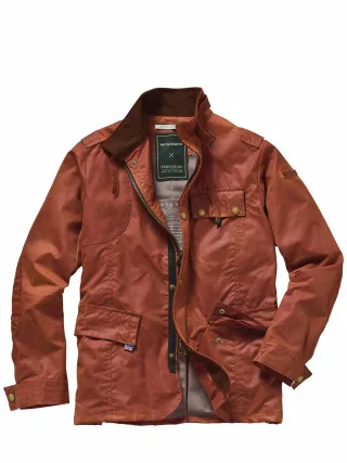Peregrine Herren Collab Wax-Fieldjacket Bexley SE Rot 100 % Baumwolle (gewachst)