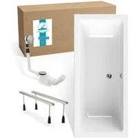 Calmwaters Badewanne Modern Select, Duowanne, 170 x 75 cm, Acryl, Wannenfuß, Ablaufgarnitur, 99000293