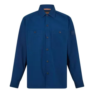 Boss Langärmliges Overshirt für Herren mit Rundhalsausschnitt (Blau)
