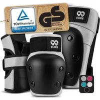 99FLIPS Protektoren-Set DIVE Protektoren Set Erwachsene Skateboard Inline Skates, Longboard (Protektoren Set Skateboard Erwachsene, 6-tlg., Inliner Schoner Knie-, Ellenbogen und Handgelenkschützer & Tragebeutel), Schlittschuhe Damen & Skateboard Erwa