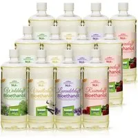 KieselGreen Bioethanol KieselGreen Bioethanol Flasche 12 x 1 Liter mit Duft für Ethanol-Kamin