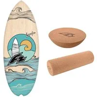 F2 Balanceboard F2 Set Balance Board Halfshell 80x30cm + Halbkugel und Korkrolle