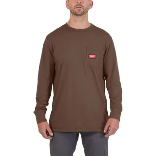 Milwaukee Arbeits-Langarm-Shirt mit UV-Schutz Braun XL - 4932493061