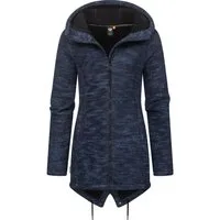 Ragwear Kapuzenstrickjacke Wingi Melange Sportliche Kapuzenjacke mit Teddy-Kunstfell