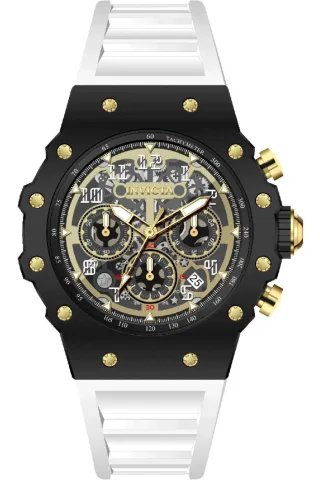 Invicta Racing 69653 Herrenuhr - Quarzwerk - Acryl mit goldenem Zifferblatt - 43 mm