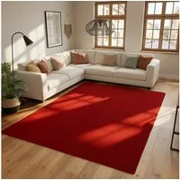 SIMPEX24 Teppich Unicolor - Einfarbig, Läufer, Höhe: 7 mm, Kurzflor Rund Teppich Anti Rutsch Rückseite Waschbar Flauschiger
