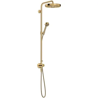 hansgrohe AXOR One Duschsystem mit Thermostat und Duschkopf 280 48796990 Unterputz-Fertigmontageset, 1 Strahlart , 12 l/min, polished gold optic