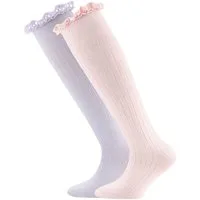 Ewers Kniestrümpfe Kniestrümpfe 2er Pack Spitze (2-Paar)