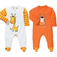 Erwin Müller Pyjama Baby-Schlafanzug 2er-Pack Interlock-Jersey Tiermotiv
