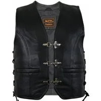 MDM Lederweste Herren Biker Lederweste (Biker Weste, Kutte, Lederkutte, Rockerweste)