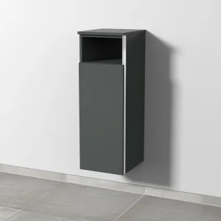 Sanipa 3way Mittelschrank mit 1 Tür und 1 offenem Fach, Anthrazit-Matt, BR13022 BR13022
