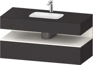 Duravit Qatego Einbauwaschtisch mit Konsolenwaschtischunterbau Graphit Supermatt 1200x550x600 mm - Q QA4787084800000