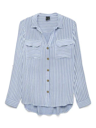 VERO MODA - VMBUMPY L/S SHIRT NEW WVN NOOS Brunnera Blue - Gr. - L