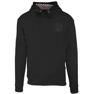 Aquascutum Monotone Aldis Emblem Logo Schwarz Hoodie