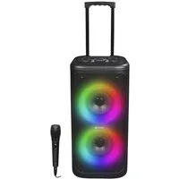Denver TSP-353 Portable-Lautsprecher (Bluetooth, 400 W, Trolley-Design mit Rollen, Karaoke mit Mikro, TWS, Bass-/Höhenregler)