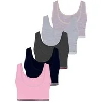 LOREZA Bustier 5er Set Mädchen Bustier - Streifen - Bunt (Set, 5-tlg., 5er-Pack)
