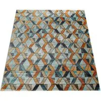 Paco Home Teppich Jazz 701, rechteckig, Höhe: 14 mm, Kurzflor, modernes geometrisches Design und Used-Look