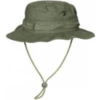 MFH Outdoorhut US GI Buschhut, mit Kinnband, GI Boonie, Rip Stop, oliv - L (Packung) umlaufende Schlaufen