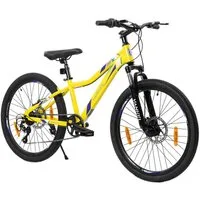 Vankel Mountainbike 24 Zoll Jungen Mädchen Kinderrad 6 Gang Schaltung Kettenschaltung, 6 Gang SL-RSS006-6W Schaltwerk, Kettenschaltung, Kinderfahhrad, Kettenschaltung, Fahrrad für Jungs, Scheibenbremsen