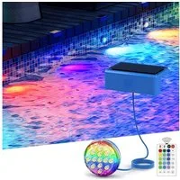 VIVIHEYDAY LED Solarleuchte Solar Poolbeleuchtung Unterwasser, IP68 wasserdichtes Pool Licht, mit Fernbedienung, 4 RGB Modi & Timer, Dimmbare LED Teichbeleuchtung, Magnetische Pool Deko für Freibad Aufblaspool