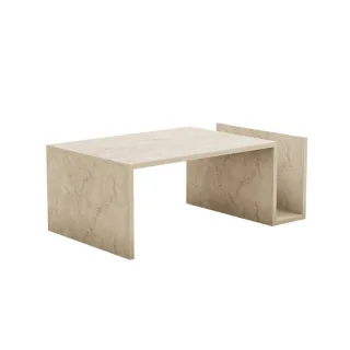 Calicosy Couchtisch, Beige, Holzwerkstoff, 76x5x76 cm, Wohnzimmer, Wohnzimmertische, Couchtische