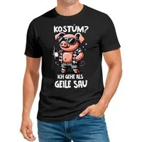 MoonWorks Print-Shirt Herren T-Shirt Fasching Karneval Kostüm-Ersatz Verkleidung Last mit Print