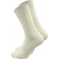 GAWILO Trachtensocken für Herren mit urigem Zopfmuster in grau & natur mit Komfortbund (1 Paar) Ideale Ergänzung für Ihre Lederhose auf dem Oktoberfest oder Wasen