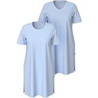 Ulla Popken Bigshirt Bigshirts 2er-Pack Rundhals/V-Ausschnitt Halbarm