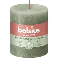 Bolsius Stumpenkerze Bolsius Rustik Stumpenkerze olivengrün, Höhe: 8
