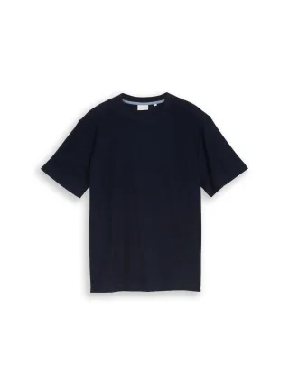 Tom Tailor - T-Shirt mit Ottoman-Struktur sky captain blue - Gr. - XXL
