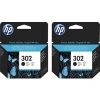 HP HP original Druckerpatrone 302 Black, Doppelpack Tintenpatrone (Set, 2-tlg., original Druckerpatrone 302 schwarz)