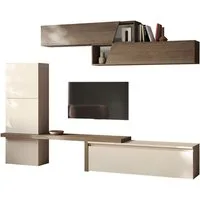Home affaire Wohnwand Infinity, 7tlg. Breite 280 cm, moderne Mediawand, (7-St), T-Boden, 2x Hängewürfel, Würfel-Element, 2 Hängeschrank)
